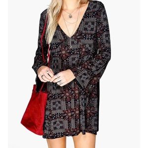 Emily Paisley V Neck Swing Dress